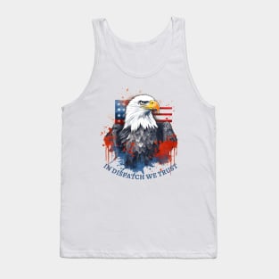 In Dispatch We Trust 4th of July 911 Dispatcher Gift for Thin Gold Line First Responders Tank Top